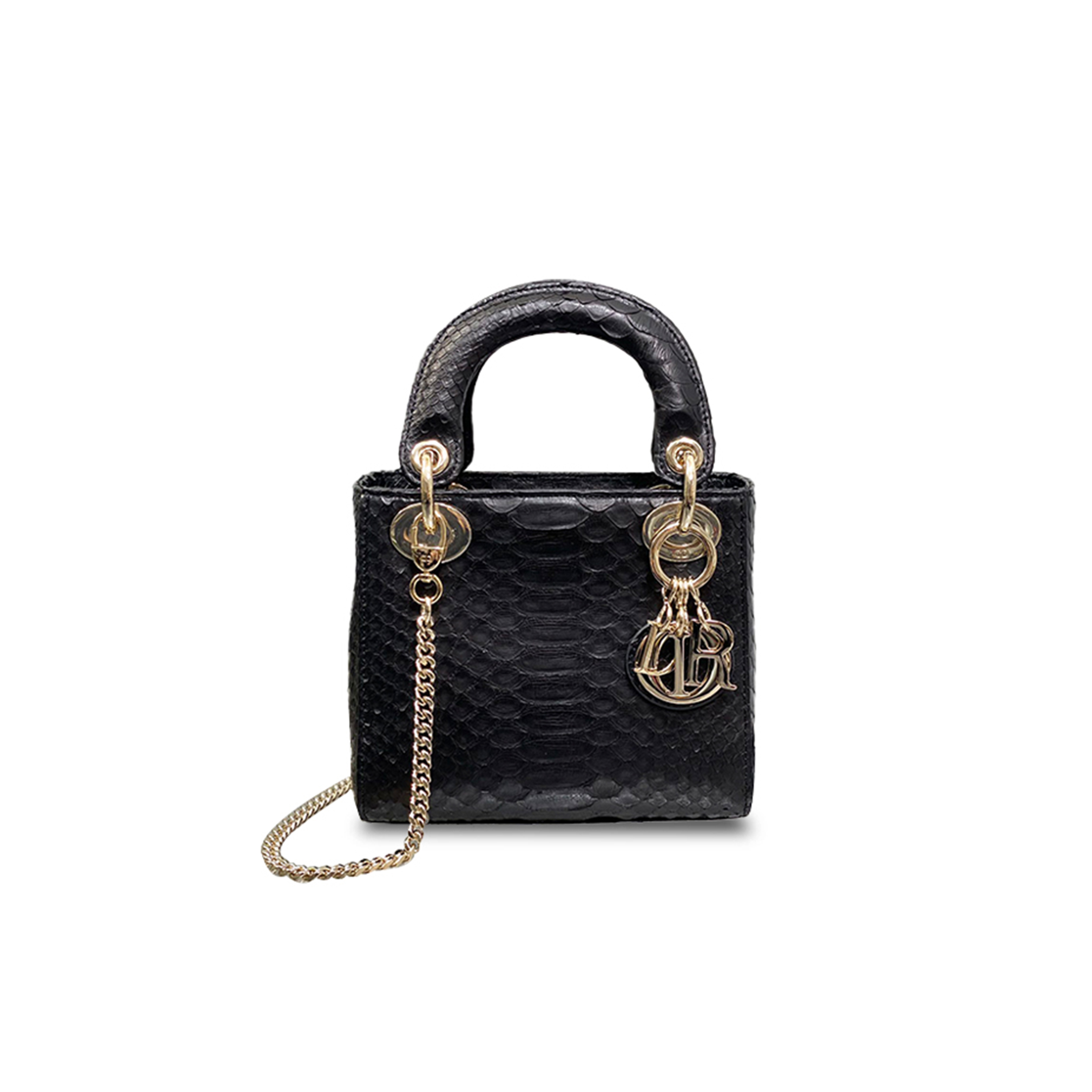 D*or snakeskin mini lady D*or bag (17*15*7cm)